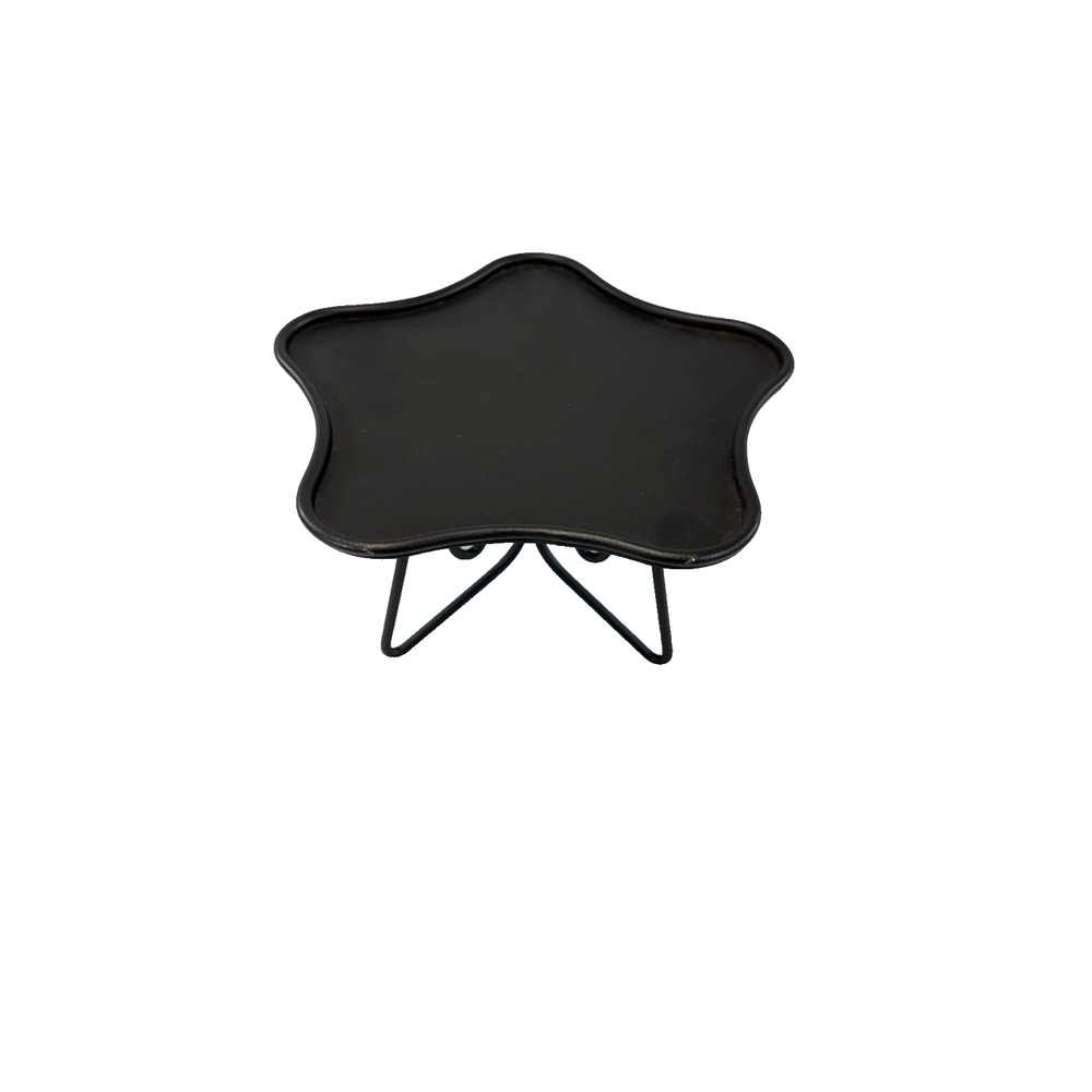 Longaberger Basket Stand 10" Wrought Iron Shining Star Pedestal Black Metal
